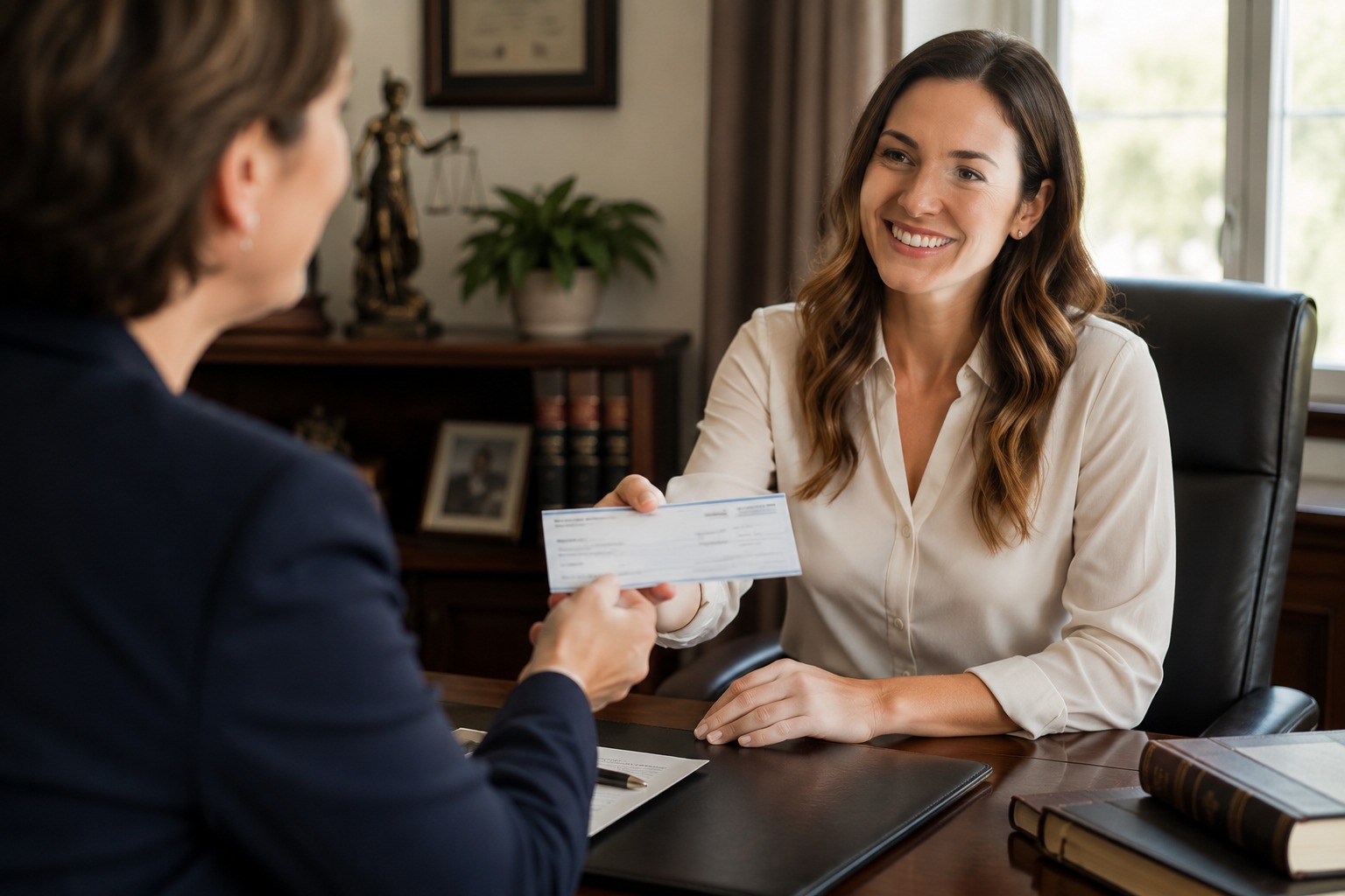 A settlement check from a Michigan dog bite injury claim
