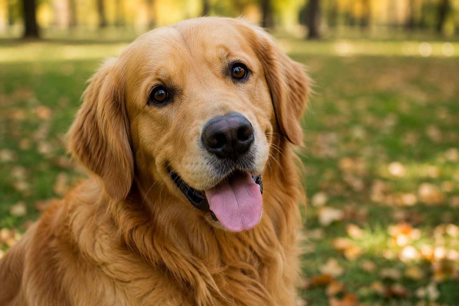 A friendly golden retriever