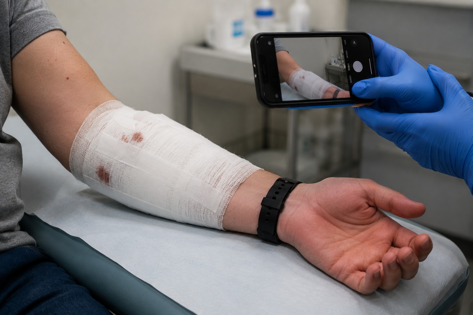 Medical documentation of a dog bite wound used as claim evidence