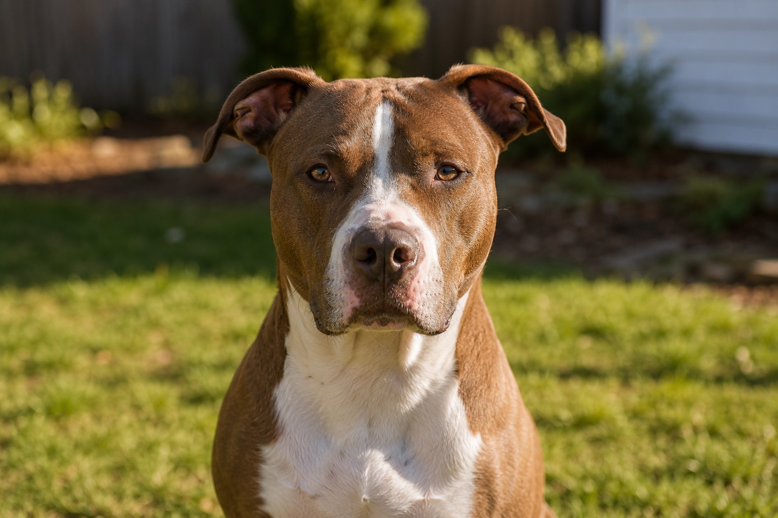 A pit bull dog photographed in a Michigan dog bite matter